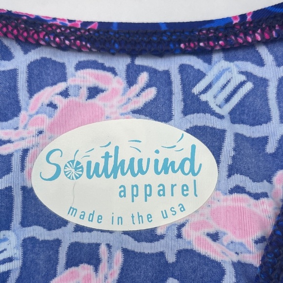 Southwind Apparel Blue and Pink Crab Cover Up Beach Dress Medium - Picture 4 of 16
